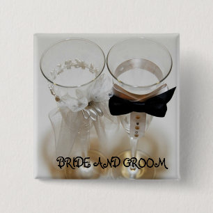 Badge Carré 5 Cm Lunettes de fête mariage
