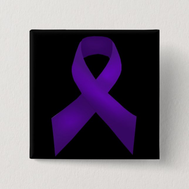 Badge Carré 5 Cm Lupus pourpre de conscience de ruban (Devant)