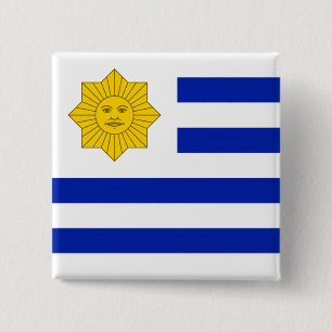 Badge Carré 5 Cm L'Uruguay (Oribe), Etats-Unis diminuent