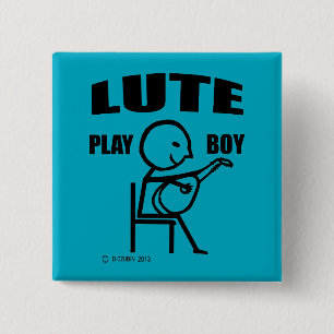 Badge Carré 5 Cm Lute Play Boy