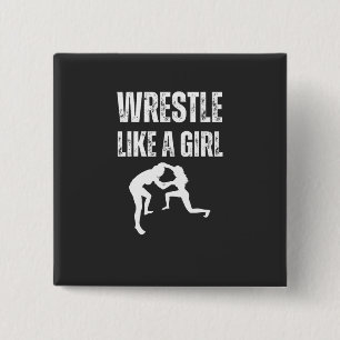 Badge Carré 5 Cm Lutter Comme Une Fille, Combattre Comme Une Fille