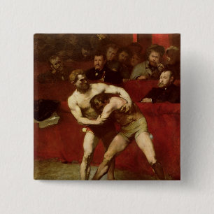 Badge Carré 5 Cm Lutteurs, 1875