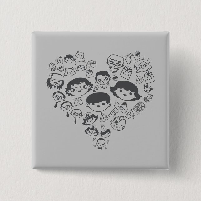 Badge Carré 5 Cm Luv (Devant)