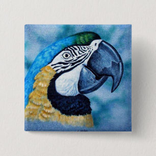 Badge Carré 5 Cm Macaw