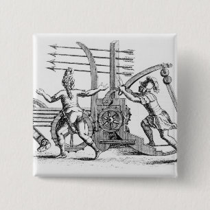 Badge Carré 5 Cm Machine de guerre romaine pour les lances de mise