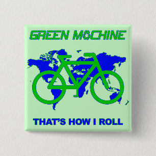 Badge Carré 5 Cm Machine verte