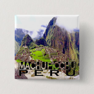 Badge Carré 5 Cm Machu Picchu