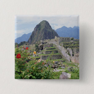 Badge Carré 5 Cm Machu Picchu, Pérou