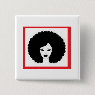 Badge Carré 5 Cm Madame en rouge