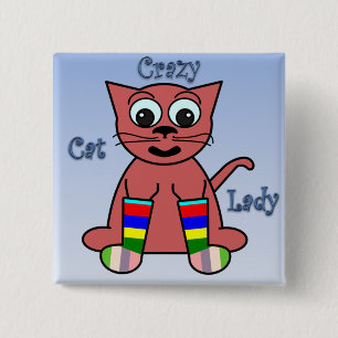 Badge Carré 5 Cm Madame folle de chat