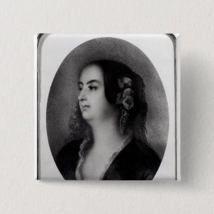 Badge Carré 5 Cm Madame Hanska gravée par Emile Lassalle