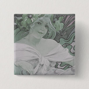 Badge Carré 5 Cm Madame Nature Button