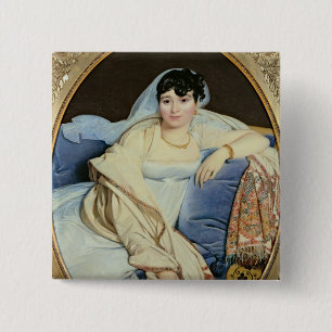 Badge Carré 5 Cm Madame Riviere Marie nee Francoise Jacquette
