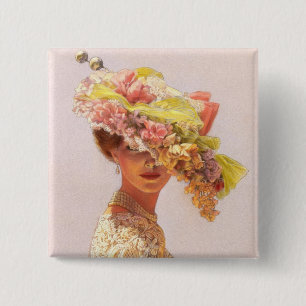 Badge Carré 5 Cm Madame Victoria
