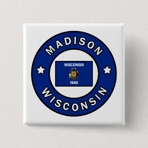 Badge Carré 5 Cm Madison Wisconsin