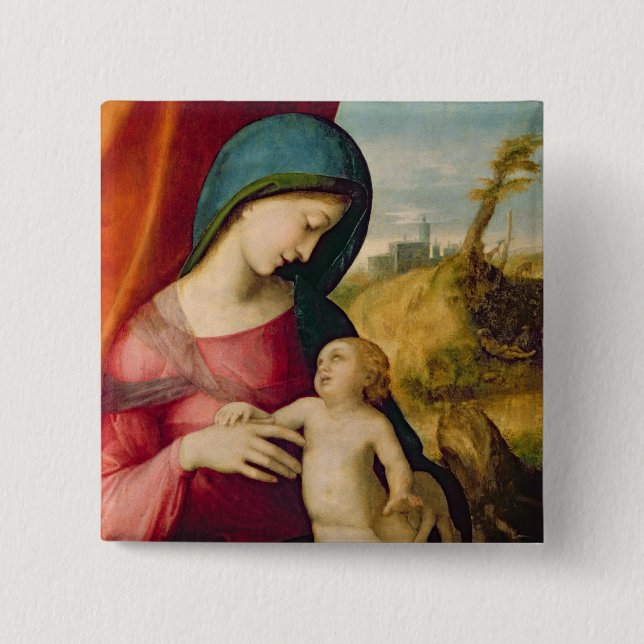 Badge Carré 5 Cm Madonna et enfant, 1512-14 (Devant)