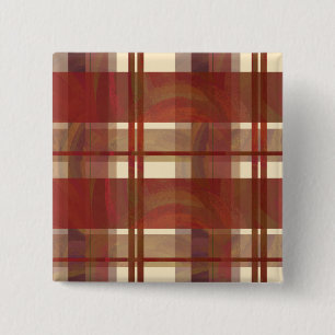 Badge Carré 5 Cm Madras Plaid Fall Red