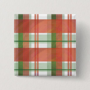 Badge Carré 5 Cm Madras Plaid Noël