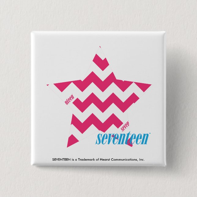 Badge Carré 5 Cm Magenta 2 de zigzag (Devant)