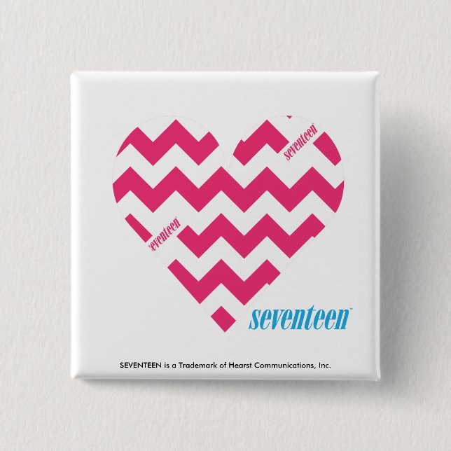Badge Carré 5 Cm Magenta 3 de zigzag (Devant)