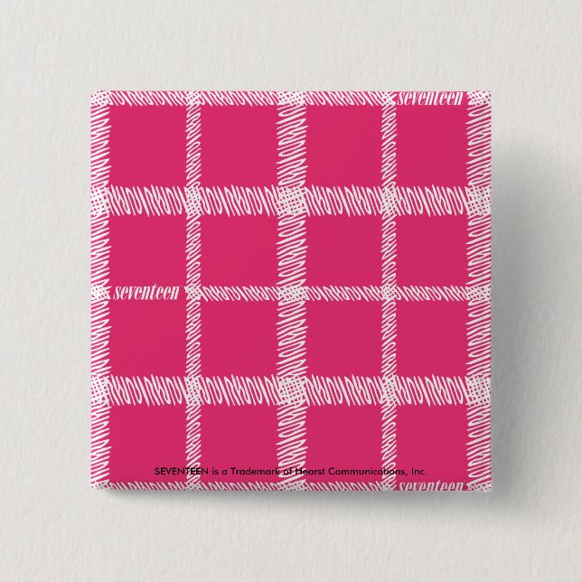 Badge Carré 5 Cm Magenta de plaid (Devant)