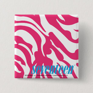 Badge Carré 5 Cm Magenta de zèbre