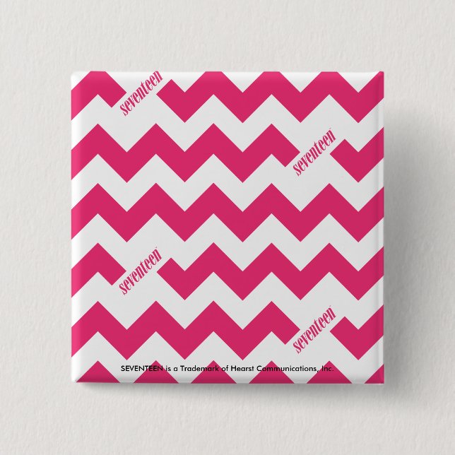 Badge Carré 5 Cm Magenta de zigzag (Devant)