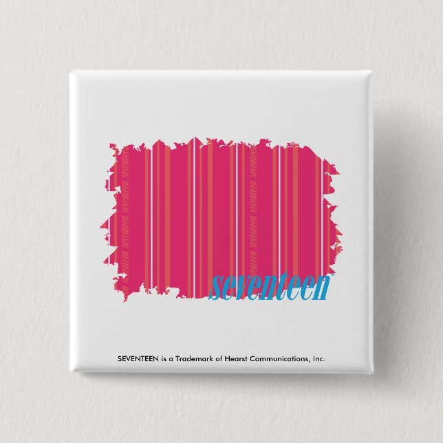 Badge Carré 5 Cm Magenta mince 2 de rayures (Devant)