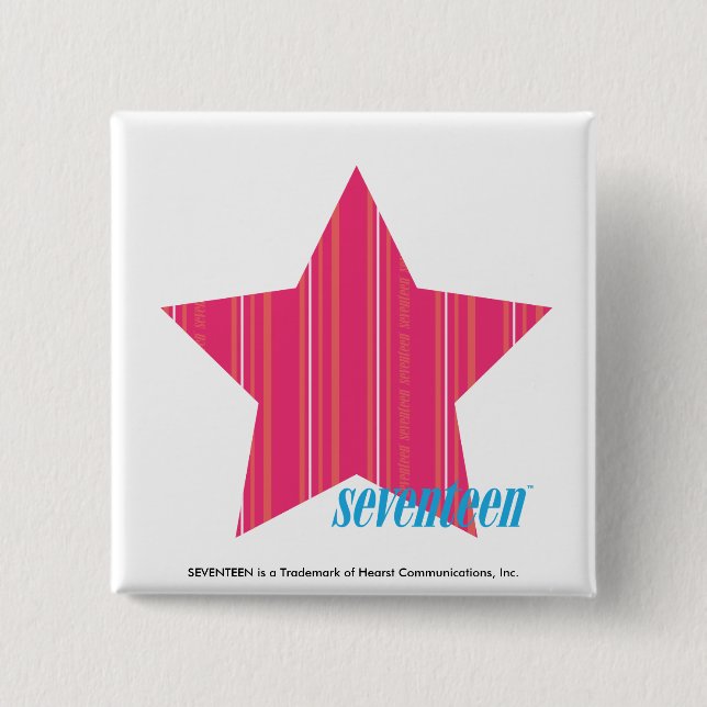 Badge Carré 5 Cm Magenta mince 3 de rayures (Devant)