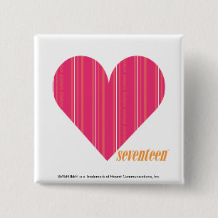 Badge Carré 5 Cm Magenta mince 4 de rayures