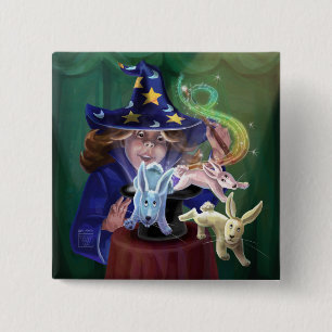 Badge Carré 5 Cm Magie