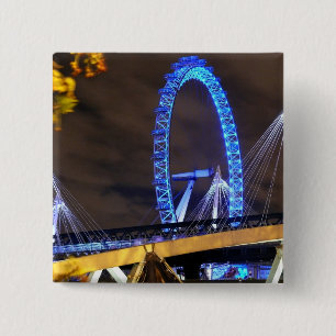 Badge Carré 5 Cm Magnificent! Millennium Wheel London