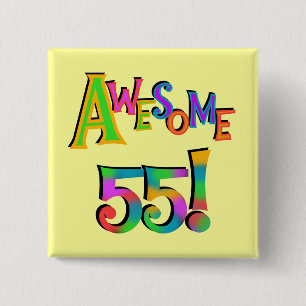 Badge Carré 5 Cm Magnifique 55 T-shirts et cadeaux d'anniversaire