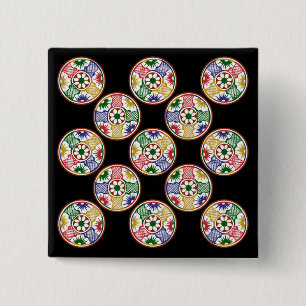 Badge Carré 5 Cm Mah Jongg One Cercles