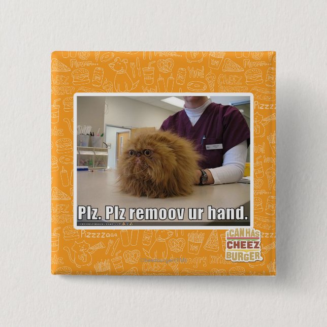 Badge Carré 5 Cm Main d'ur de remoov de PLZ (Devant)