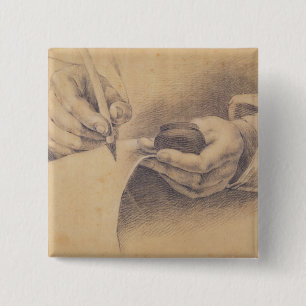 Badge Carré 5 Cm Mains de dessin, 1798