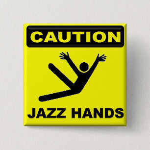 Badge Carré 5 Cm Mains de jazz de précaution