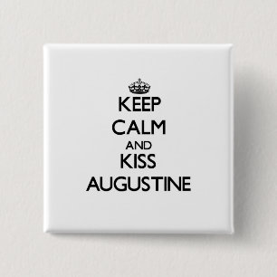 Badge Carré 5 Cm Maintenez calme et baiser Augustine