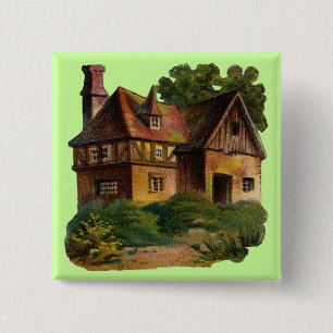 Badge Carré 5 Cm Maison victorienne