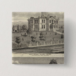 Badge Carré 5 Cm Maisons scolaires, San Jose