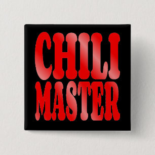 Badge Carré 5 Cm Maître chili en rouge