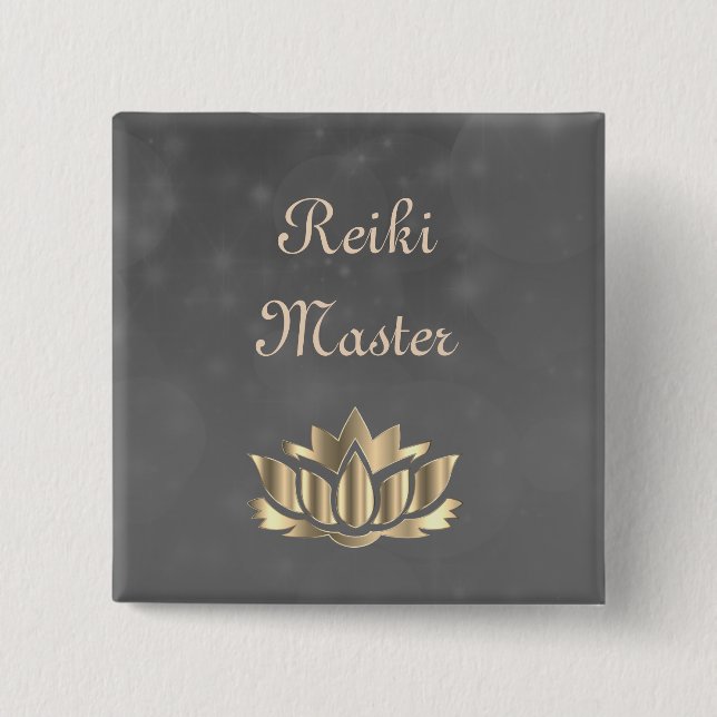 Badge Carré 5 Cm Maître de Reiki (Devant)