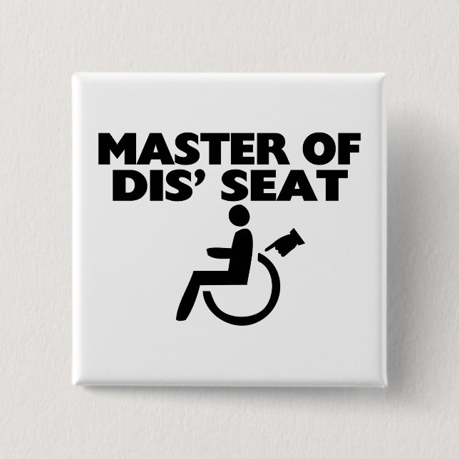 Badge Carré 5 Cm Maître du fauteuil roulant de Seat du DIS (Devant)