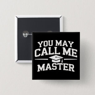 Badge Carré 5 Cm Maîtrise drôle MBA Éducation Remise de diplôme