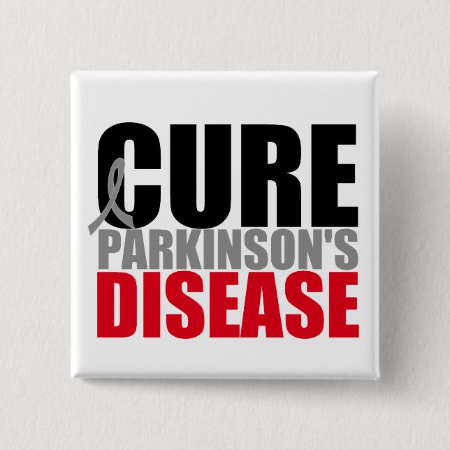 Badge Carré 5 Cm Maladie des parkinsons CURE (Devant)