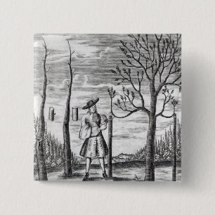 Badge Carré 5 Cm Maladies de jardinage et de plante