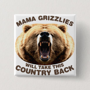 Badge Carré 5 Cm Mama Grizzlies