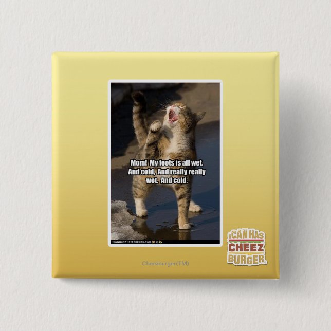 Badge Carré 5 Cm Maman ! (Devant)