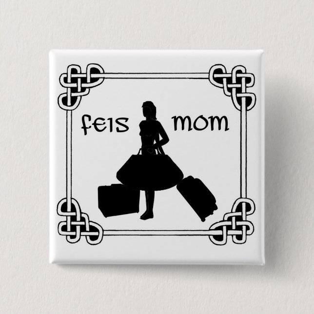 Badge Carré 5 Cm Maman de Feis de danse d'Irlandais (Devant)