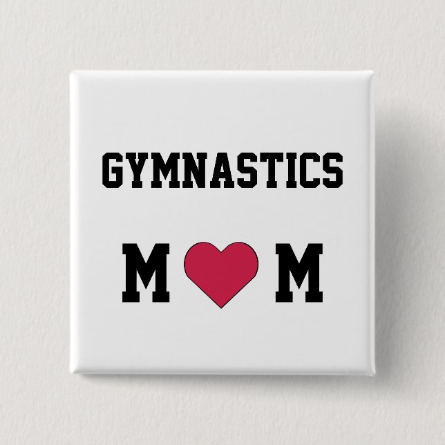 Badge Carré 5 Cm Maman de gymnastique (Devant)